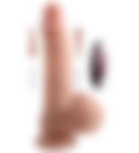 ETSMagaza Isıtma İleri Geri Hareket Çift Katman Uzaktan Kumandalı Şarjlı Dildo 19 cm