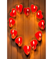 Pazariz Kırmızı Kalpli Tealight Mum 10'lu
