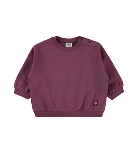 Civil Baby Civil Basic Kalp Etiketli 6-18 Ay Sweatshirt - Lila (Koyu Gül Kurusu)