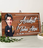 BK Gift Kişiye Özel Avukat Karikatürlü Dekoratif Ahşap Tabela