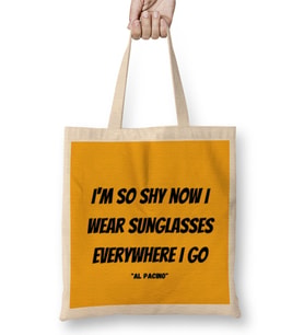 Al Pacino Quotes Art Gift - Vintage Retro Style Bez Çanta Uzun Saplı