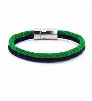 YEŞİL LACİVERT İKİ SIRALI METAL MIKNATIS ERKEK BİLEKLİK M014K