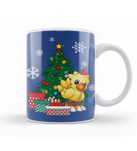 Chocobo Around The Christmas Tree Kupa Bardak Porselen