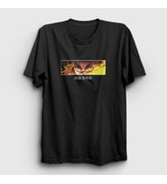 Presmono Unisex Siyah Rengoku Anime Demon Slayer Kimetsu No Yaiba T-Shirt 309298tt