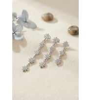 3 lü Set Küpe Gümüş Renk Kutup Yıldızı Detaylı TJ-BKP11947