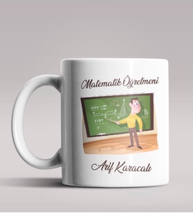 Kişiye Özel Matematik Öğretmeni Tasarımlı Beyaz Renk Kupa 2