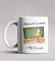 Kişiye Özel Matematik Öğretmeni Tasarımlı Beyaz Renk Kupa 2
