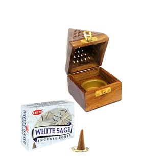 Konik Tütsü Yakma Kutusu White Sage Cones