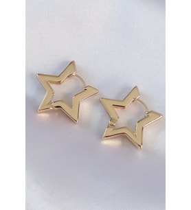 Pirinç Gold Renk Yıldız Küpe - TJ-BKP8982