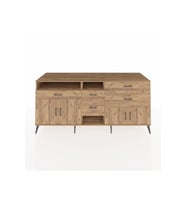 Kronos Konsol 4 Raflı 5 Çekmeceli 4 Kapaklı 220x59x99 Çam-Çam/Çam