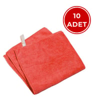 Mulpex Mikrofiber Genel Temizlik Bezi Kırmızı 40X40 cm. - 10 Adet