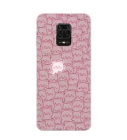 Redmi Note 9 Pro / 9s Uyumlu Cute Pink Pig Tasarımlı Şeffaf Telefon Kılıfı