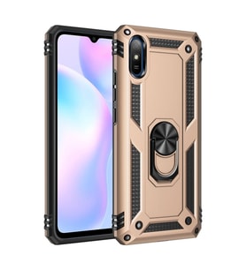 Xiaomi Redmi 9a Kılıf Sofya Yüzüklü Silikon Kapak - Gold