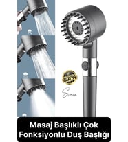 Premium Masajlı Filtreli Çok Fonksiyonlu Aç Kapa Terapi El Tepe Duş Başlığı Ayarlanabilir Handshower