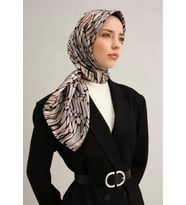 Armine Tivil İpek Eşarp 9335 - 86 Siyah Karışık Desen