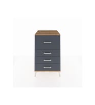 Kronos Komodin 4 Çekmeceli 60x59x96 Çam-Antrasit