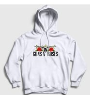 Presmono Unisex Beyaz Thorns Guns N' Roses Kapüşonlu Sweatshirt 57159tt