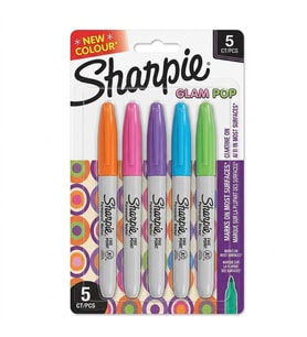 Sharpie Permanent Markör Fine Glam Pop 5 Li Bls