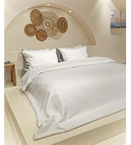 Koza Home Patara Beyaz Çok Amaçlı %100 Pamuk Çift Kişilik Yatak Örtüsü 240x250 7505A