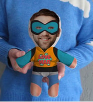 BK Gift Kişiye Özel Fotoğraflı Erkek Süper Kahraman Bebek Yastık-1