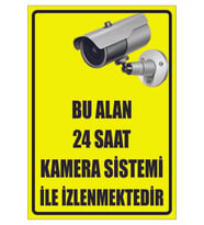Bu Alan 24 Saat Kamera Sistemi Ile Izlenmektedir A4 (21 CM X 29.7 CM) Pvc (Çok Renkli)