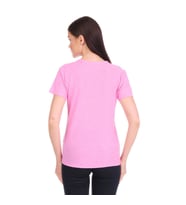 Koyu Pembe V Yaka Organik Pamuklu Tişört