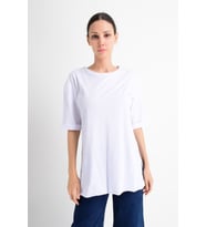20021519 Pamuk Duble Kol Salash T-Shirt BEYAZ