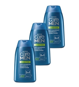 Avon Care Men Sensitive 2'si 1 Arada Kepek Önleyici Şampuan ve Saç Kremi 200 Ml. Üçlü Set