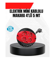Mey İthalat® Ev ve Ofis İçin 5 Metre Kablolu 4 Priz Makarası