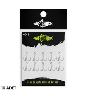 Üçlü İğne - Nikel Üçlü Kanca - Fishack 3210 - 10 Adet - No: 9