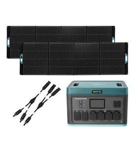 ANTFEA H2400 Pro + 2 adet 300W Güneş Paneli + Paralelleme Kablosu [ 2.4 kW / 1.8 kWh / 600 W ]
