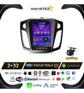 Ford Focus 2012-2018 Tesla Model 2GB + 32GB Kablosuz Carplay Navigasyon Multimedya Sistemi