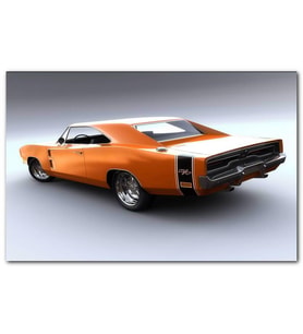 Cakatabloo Turuncu Dodge Charger RT MDF Tablo