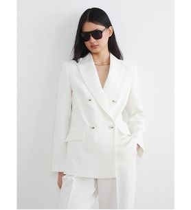 LCW Vision Beyaz Kruvaze Yaka Kadın Blazer Ceket