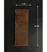 Hakiki deri kalemlik kalem çantası (Antik Taba)