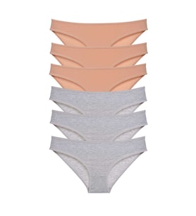 Mulvxbrf Brf02 6 Adet Süper Eko Set Likralı Kadın Slip Külot Ten Gri (Mulvix)
