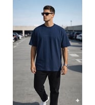 Erkek Oversize Tişört – Minimal “Don’t Look Back” Detaylı Basic