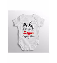 Herkes Bıksa Benden Dayım Doymaz Bana Yazılı Baskılı Bebek Zıbını