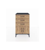 Hyperion Komodin 3 Çekmeceli 2 Kapaklı 60x44x96 Antrasit-Çam