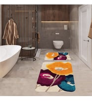Banyo Halısı Ikili Klozet Takımı Kaymaz Tabanlı Banyo Paspas Takımı (Karışık)