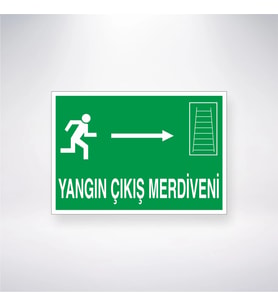Yangın Çıkış Merdiveni --> 21x28 Arkası Yapışkanlı Levha