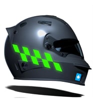 Floresan Yeşil Damalı Kask Motosiklet Sticker Takımı Çınar Extreme