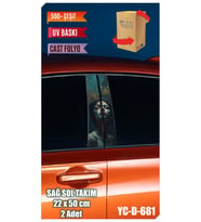 Araç Kapı Direk Kaplama Folyosu Kadın Desenli (SAĞ SOL TAKIM) (2 ADET) - 22x50 C (Çok Renkli)