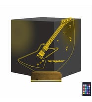 Luvivia Elektro Gitar Müzik Kişiye Özel 3D Lamba - Masa Gece Lambası