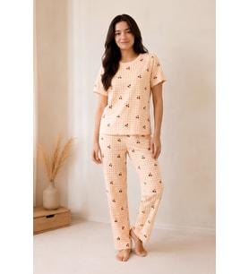 Kız Çocuk Pamuklu Milan Kumaş Pijama Takımı 8-16 Yaş 12699HC MODANINO