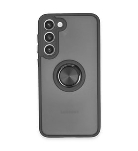Samsung Galaxy S23 Plus Kılıf Montreal Yüzüklü Silikon Kapak - Siyah