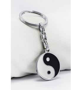 Siyah Beyaz Renkli Yin ile Yang Figürlü Anahtarlık, Hediyelik Anahtarlık