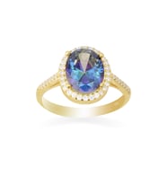 925 Ayar Gümüş Blue Topaz Yüzük
