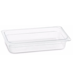 Plastport Kırılmaz Şeffaf Gastronom Küvet 1/4-65 (Siyah-Gri)