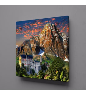 DAĞ MANZARASI KANVAS TABLO 90x90cm (Karışık)